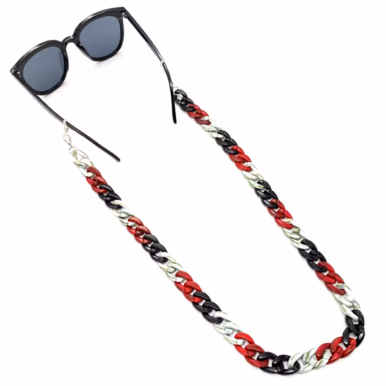 2022 trendige große flache Acetat-Taschenkette Halskette Brillenkette Acryl Sonnenbrillenhalter Brillen/Brillenkette